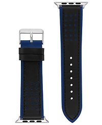 Vince Camuto Men's Black and Premium Leather Band with Perforated Design Compatible with 42/44/45/Ultra/Ultra 2 Apple Watch