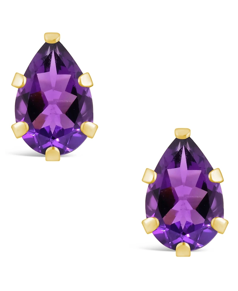 Macy's Gemstone Stud Earrings 10k Yellow Gold