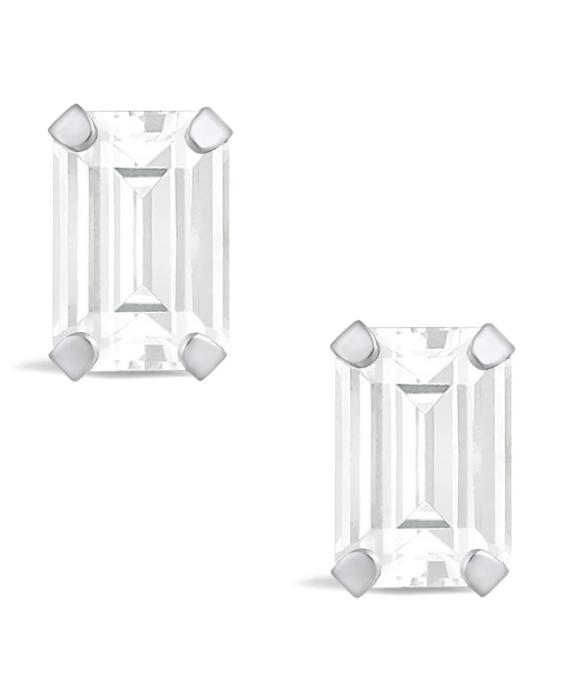 Macy's Gemstone Stud Earrings 10k White Gold