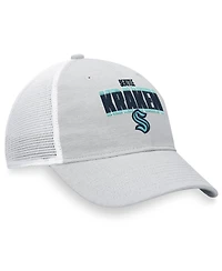 Men's Fanatics Heather Gray, White Seattle Kraken Team Trucker Snapback Hat