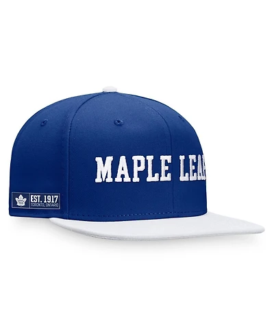 Men's Fanatics Blue, White Toronto Maple Leafs Iconic Color Blocked Snapback Hat