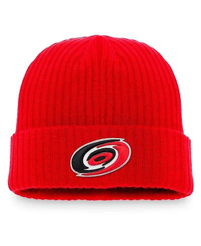 Men's Fanatics Red Carolina Hurricanes Core Primary Logo Cuffed Knit Hat