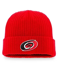 Men's Fanatics Red Carolina Hurricanes Core Primary Logo Cuffed Knit Hat