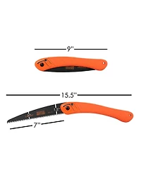 Bahco Folding Outdoor Garden X17 Pruning Metal Hand Saw, Orange, 15.5"