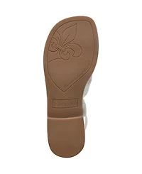 Franco Sarto Women's Ina Toe Loop Ankle Strap Stacked Heel Sandals