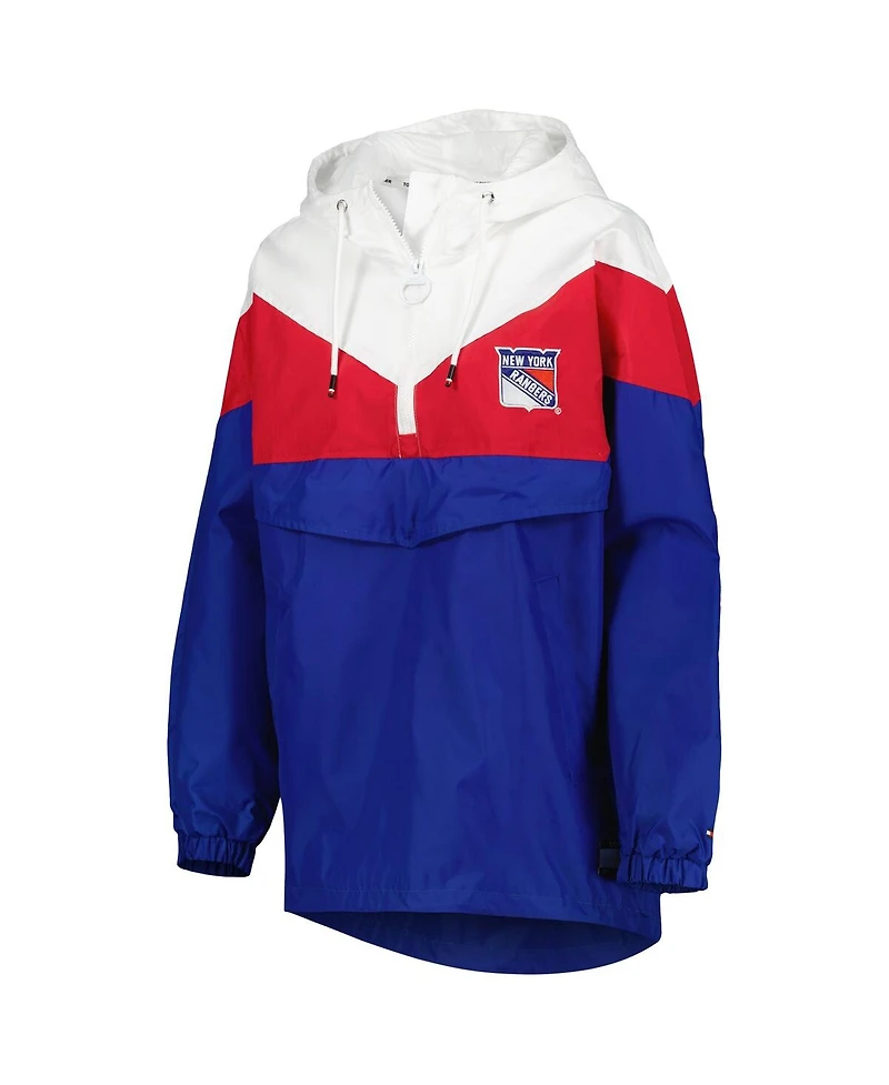 Women's Tommy Hilfiger Blue, Red New York Rangers Staci Half-Zip Windbreaker Jacket