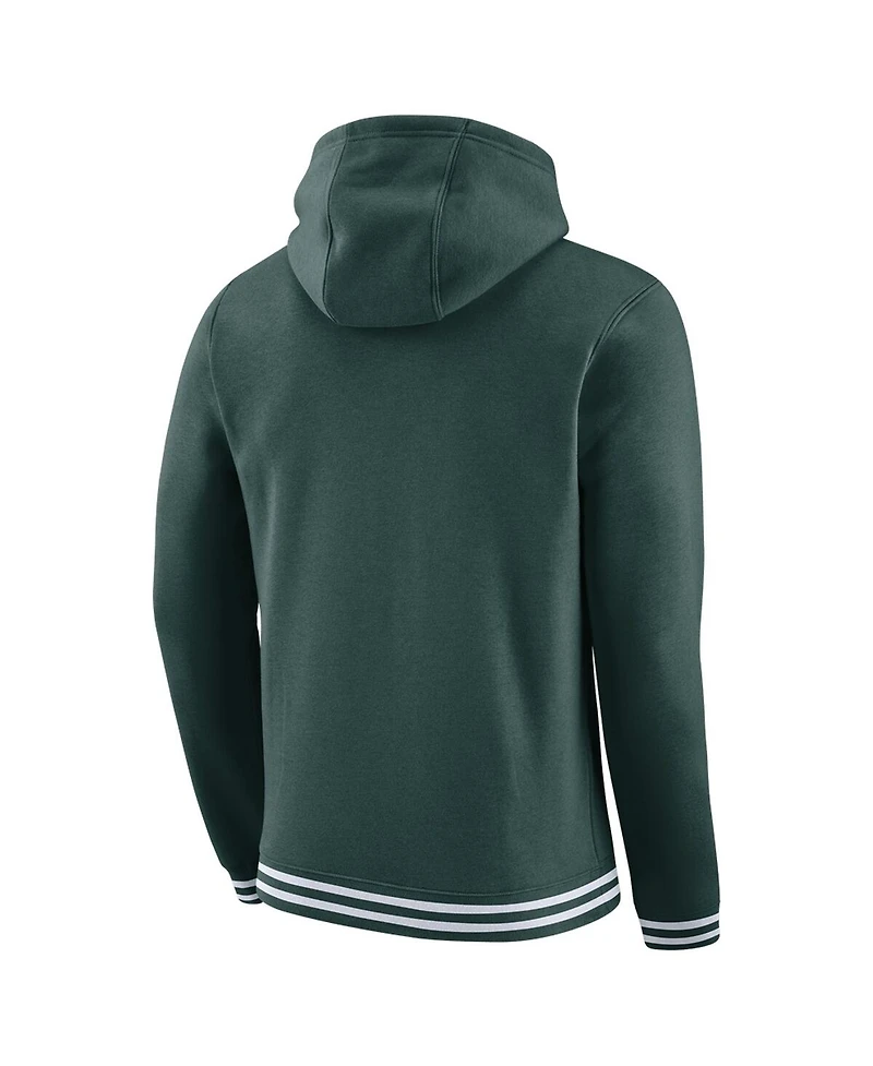 Men's Nike Green Michigan State Spartans Sketch Retro Pullover Hoodie