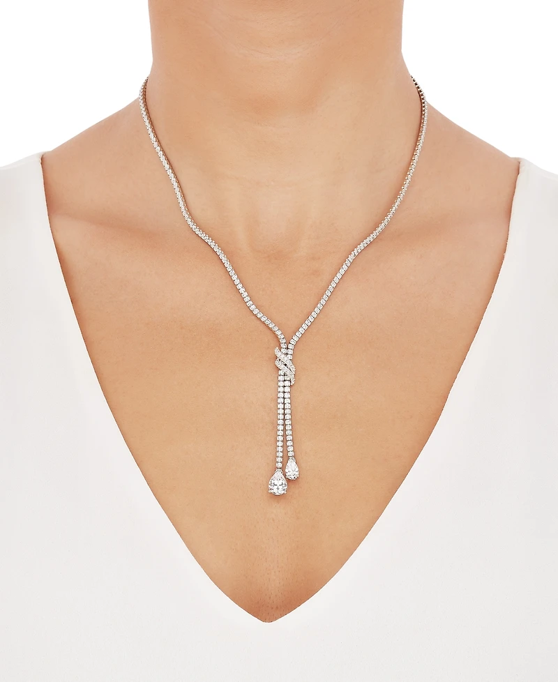 Arabella Cubic Zirconia Lariat Necklace in Sterling Silver