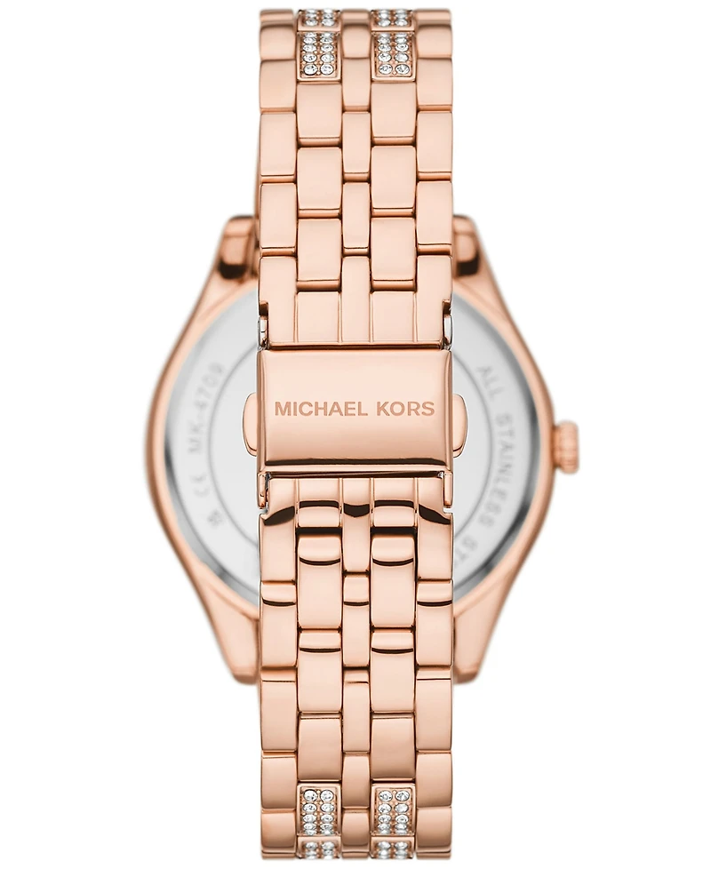 Michael Kors Women's Harlowe Three-Hand Rose Gold-Tone Stainless Steel Bracelet Watch, 38mm