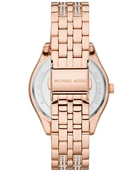 Michael Kors Women's Harlowe Three-Hand Rose Gold-Tone Stainless Steel Bracelet Watch, 38mm