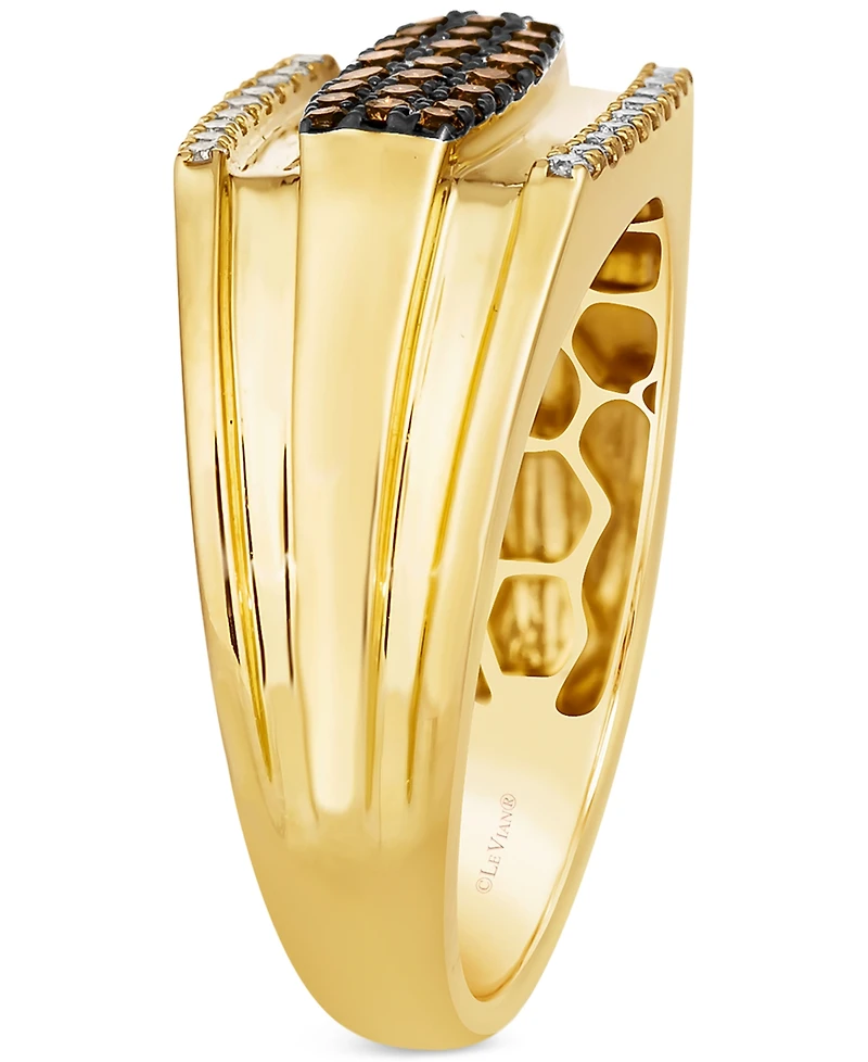 Le Vian Men's Chocolate Diamond (3/8 ct. t.w.) & Nude Diamond (1/6 ct. t.w.) Cluster Ring in 14k Gold