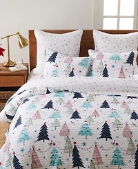 Levtex White Pine Printed Snowflake 2-Pc. Sham Set, European