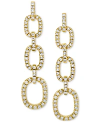 Diamond Pave Chain Link Drop Earrings (5/8 ct. t.w.) in 14k White or Yellow Gold