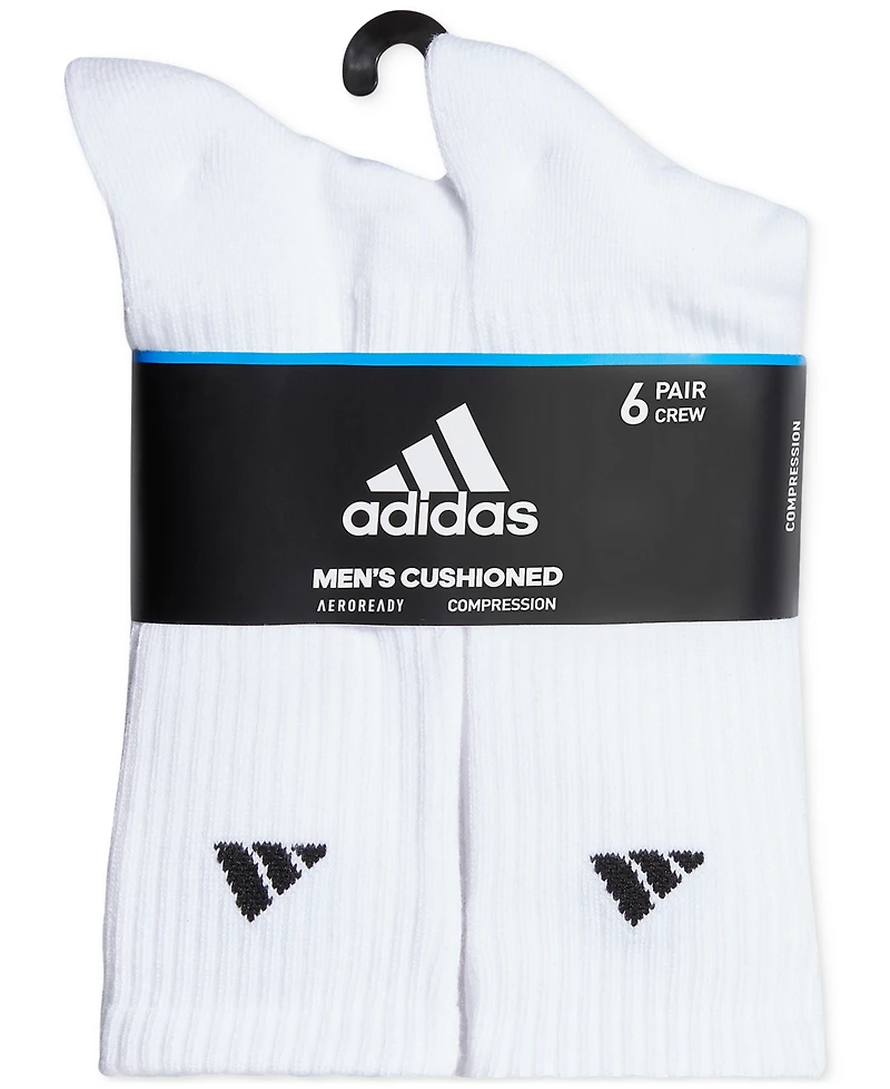 adidas Men's Cushioned Athletic 6-Pack Crew Socks