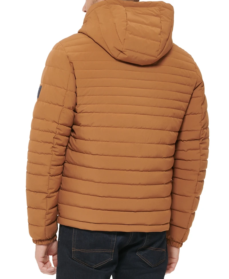 Tommy Hilfiger Men's Stretch Quilted Hooded Jacket