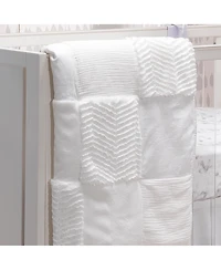 Lambs & Ivy Baby Signature White Luxury Textured Patchwork Crib/Toddler Quilt
