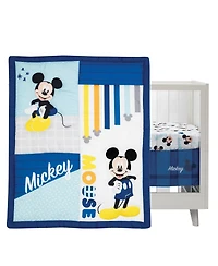 Lambs & Ivy Disney Baby Forever Mickey Mouse 3-Piece Blue Crib Bedding Set