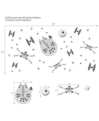 Lambs & Ivy Star Wars Squadron X-Wing/Tie Fighter/Millennium Falcon Wall Decals