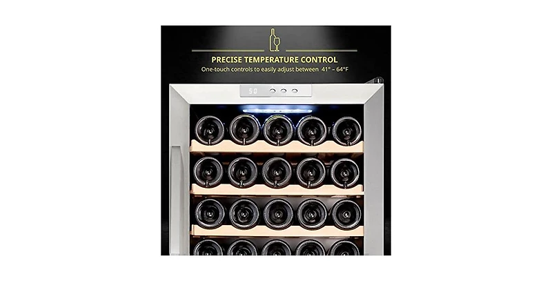 Schmecke Wine Fridge, 34 Bottle Wine Cooler, freestanding