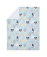 Lambs & Ivy Disney Baby Classic Mickey Mouse Blue/White Soft Fleece Baby Blanket