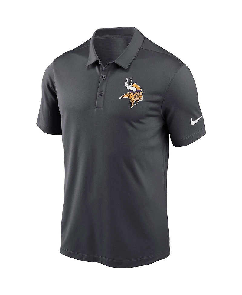 Men's Nike Charcoal Minnesota Vikings Franchise Performance Polo Shirt