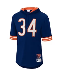 Men's Mitchell & Ness Walter Payton Navy Chicago Bears Retired Player Mesh Name and Number Hoodie T-shirt