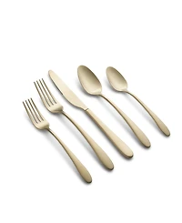 Cambridge Silversmiths Poet Champagne Satin 20 Piece 18/10 Stainless Steel Flatware Set, Service for 4