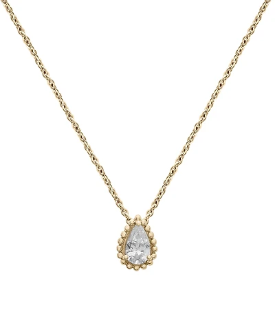 Diamond Pear Solitaire Pendant Necklace (1/4 ct. t.w.) in 14k Gold, 16" + 2" extender