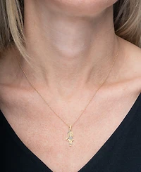 Wrapped Diamond Ballerina Girl Pendant Necklace (1/20 ct. tw) in 10k Gold, 18" + 2" extender, Created for Macy's