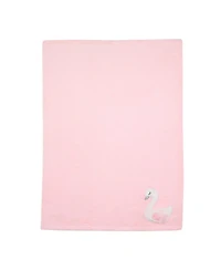 Bedtime Originals Blossom Pink/White Swan Coral Fleece Baby Blanket