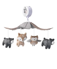 Lambs & Ivy Woodland Forest Gray/Tan Musical Baby Crib Mobile Soother Toy