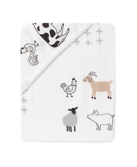 Lambs & Ivy Baby Farm Animals 100% Cotton Fitted Crib Sheet - White
