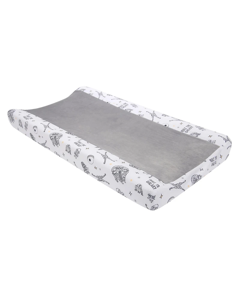 Lambs & Ivy Star Wars Millennium Falcon White/Gray Soft Changing Pad Cover