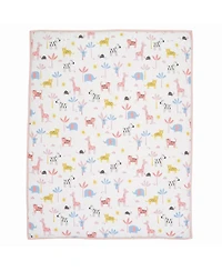 Lambs & Ivy Snuggle Jungle Pastel Safari Cotton Jersey 3-Piece Crib Bedding Set