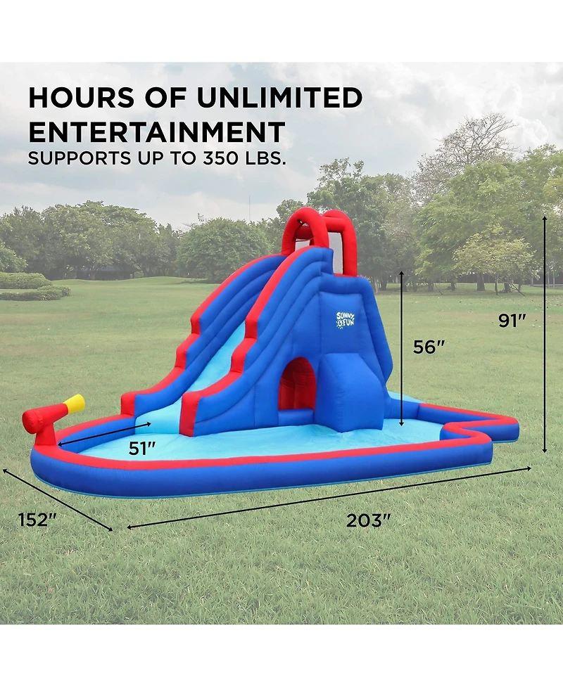 Sunny & Fun Inflatable Water Slide & Blow up Pool
