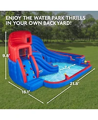 Sunny & Fun Inflatable Water Slide Park & Blow up Pool Kids Water Park