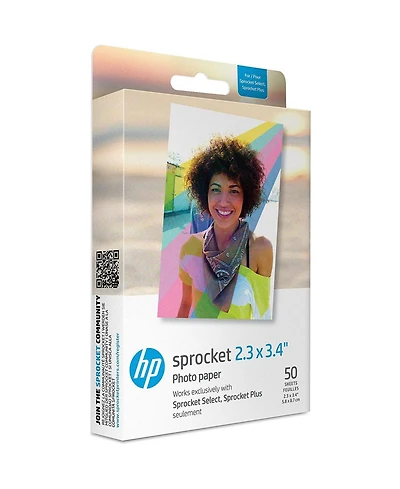 Hp Sprocket 2.3x3.4" Premium Zink Sticky Back Photo Paper - 50 Sheets
