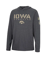 Men's Colosseum Charcoal Iowa Hawkeyes Team Oht Military-Inspired Appreciation Hoodie Long Sleeve T-shirt