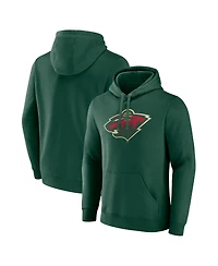 Men's Fanatics Green Minnesota Wild Primary Logo Pullover Hoodie