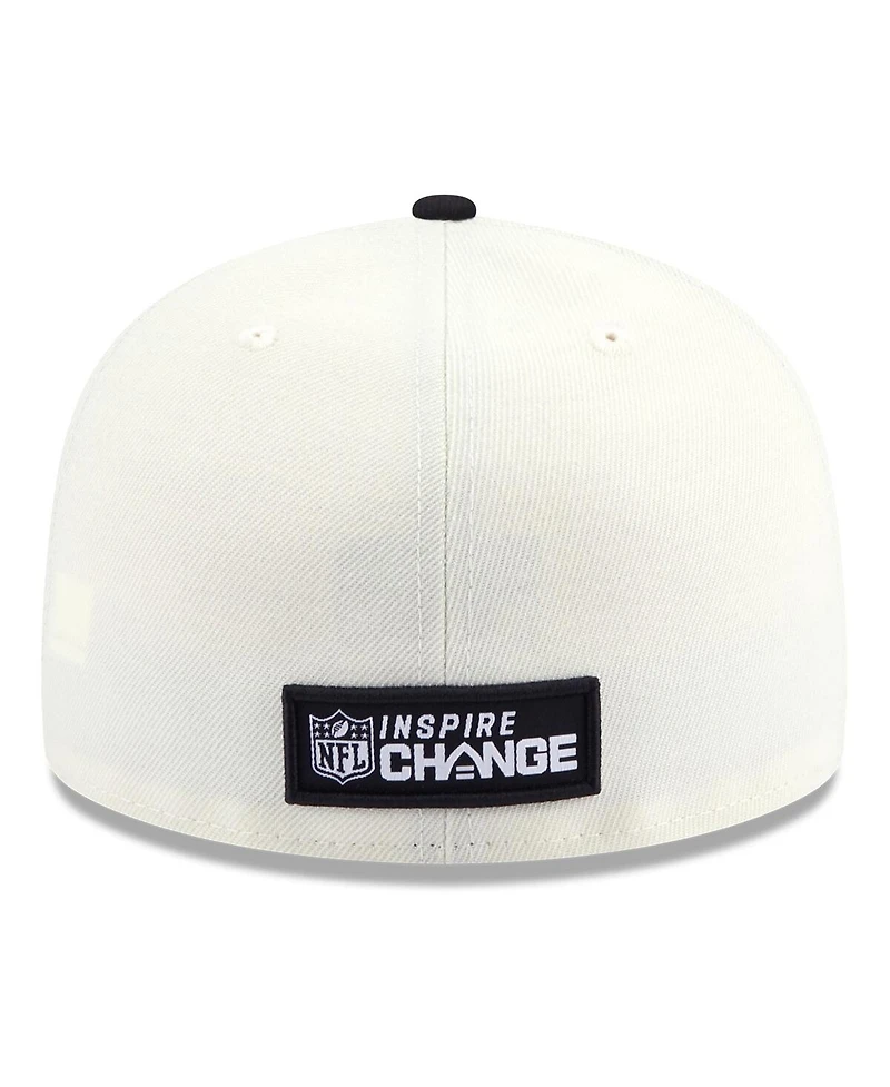 Men's New Era Cream and Black Los Angeles Rams 2022 Inspire Change 59FIFTY Fitted Hat