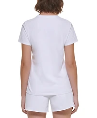 Calvin Klein Performance Embroidered V-Neck Logo T-Shirt