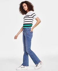 Karl Lagerfeld Paris Women's Sailor Flared-Leg Jeans