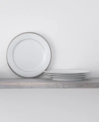 Noritake Regina Platinum Set of 4 Bread Butter and Appetizer Plates, Service For 4