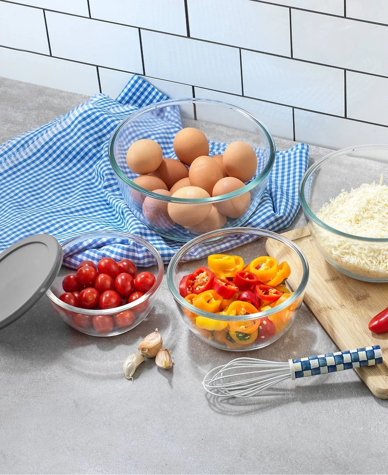 JoyJolt Joyful 4 Piece Glass Mixing Bowls with Lids Set