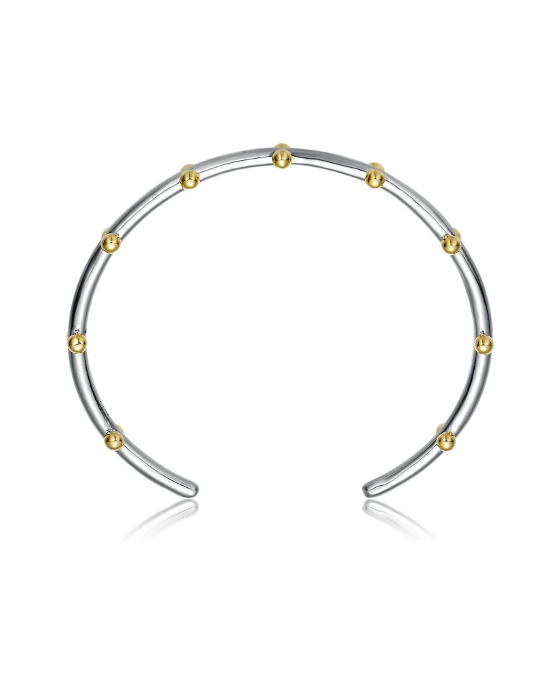 Ra Rhodium and 14K Gold Plated Cuff Bracelet