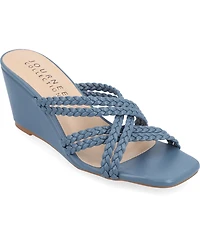 Journee Collection Women's Baylen Strappy Braided Wedge Sandals