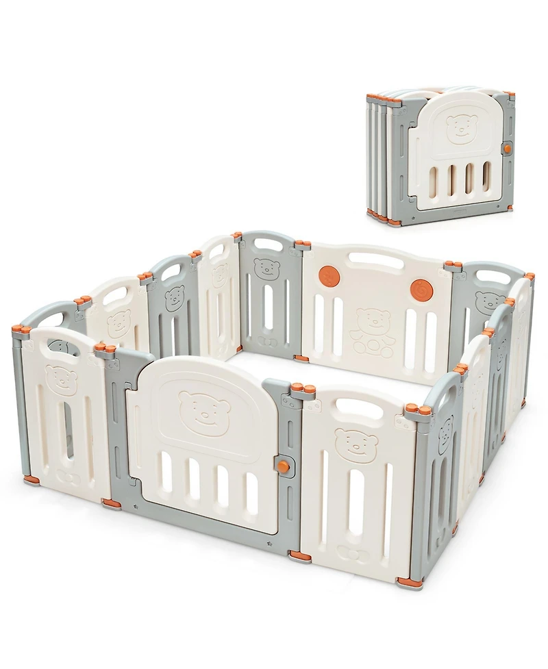 Costway Baby 14 Panel Foldable Playpen Activity Center