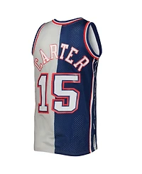Men's Mitchell & Ness Vince Carter Navy, Gray New Jersey Nets Hardwood Classics 2006-07 Split Swingman Jersey