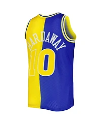 Men's Mitchell & Ness Tim Hardaway Royal, Gold Golden State Warriors Hardwood Classics 1990-91 Split Swingman Jersey
