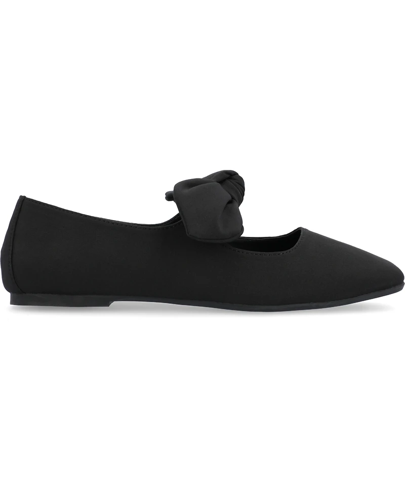 Journee Collection Women's Seralinn Bow Square Toe Flats